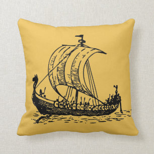 Viking Ship Throw Pillow