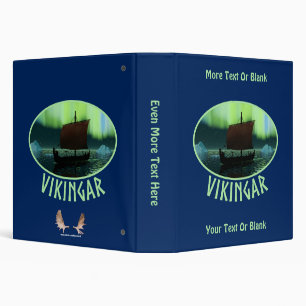 Viking Ship Under Northern Lights Binder