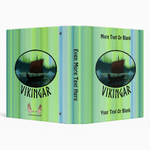 Viking Ship Under Northern Lights Binder