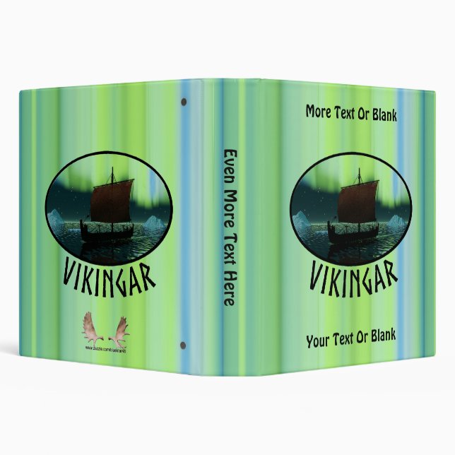 Viking Ship Under Northern Lights Binder (Background)