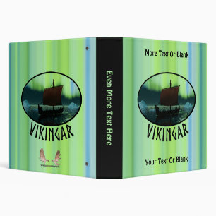 Viking Ship Under Northern Lights Binder