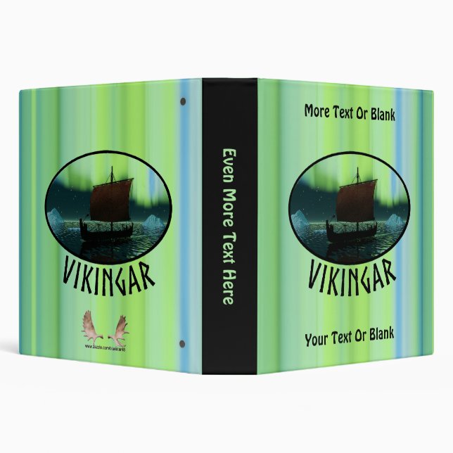Viking Ship Under Northern Lights Binder (Background)