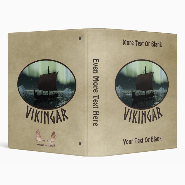 Viking Ship Under Northern Lights Binder (Background)