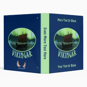 Viking Ship Under Northern Lights Binder