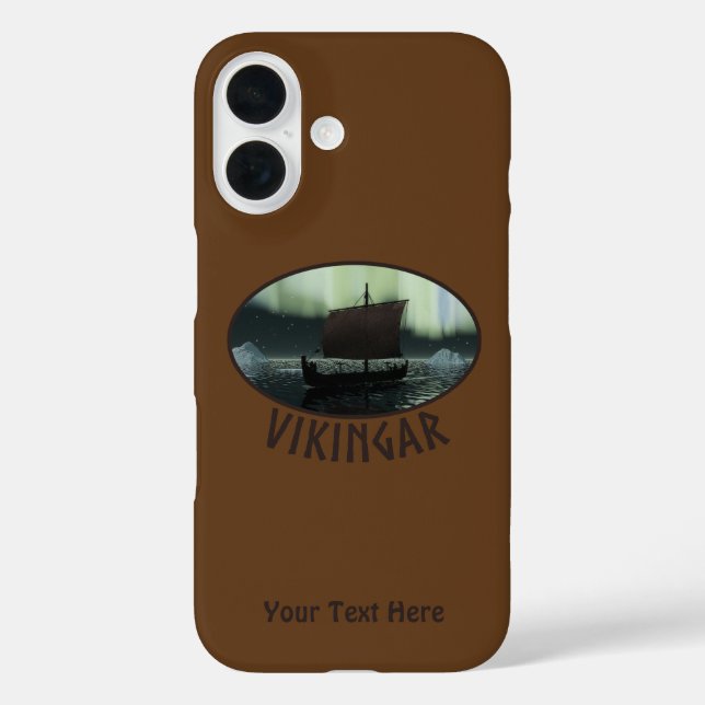 Viking Ship Under Northern Lights Case-Mate iPhone Case (Back)