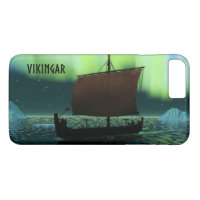 Viking Ship Under Northern Lights