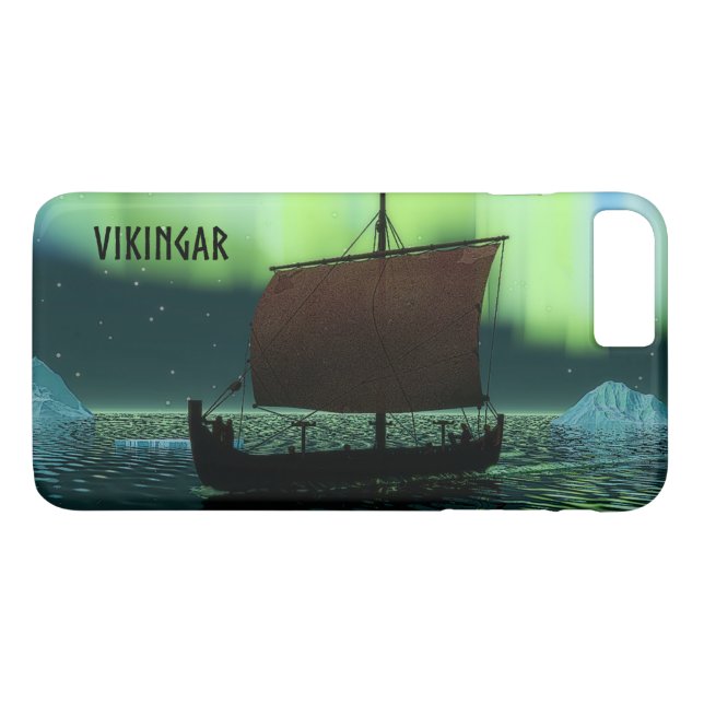 Viking Ship Under Northern Lights Case-Mate iPhone Case (Back (Horizontal))