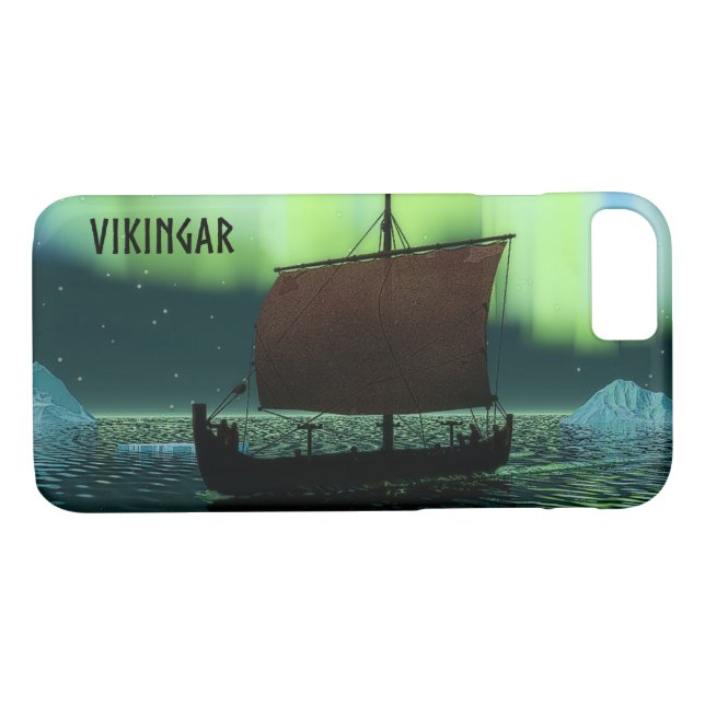 Viking Ship Under Northern Lights Case-Mate iPhone Case (Back (Horizontal))