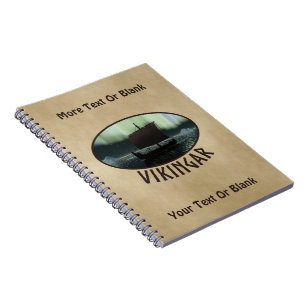Viking Ship Under Northern Lights Notebook