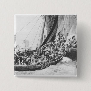 Viking Ships 2 Inch Square Button