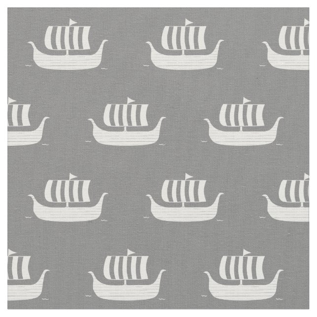 Viking ships/longboats w/custom background colour fabric (Close Up)