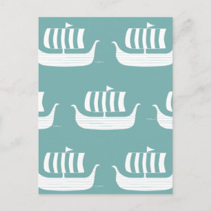 Viking ships postcard