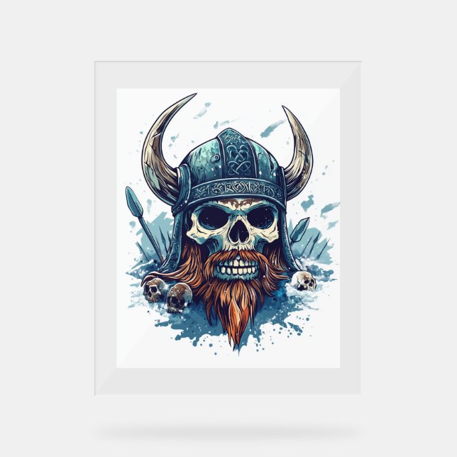 Viking Skull Berserker Acrylic Sign (Front)