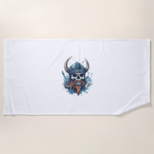 Viking Skull Berserker Beach Towel