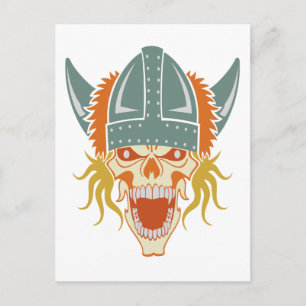VIKING skull custom postcard