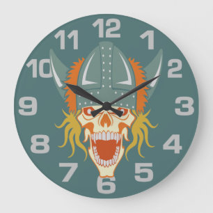 VIKING skull custom wall clock