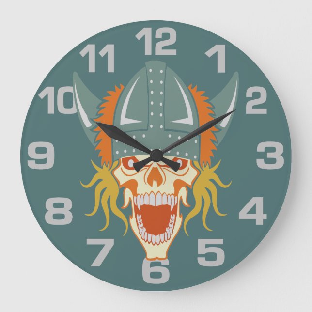 VIKING skull custom wall clock (Front)