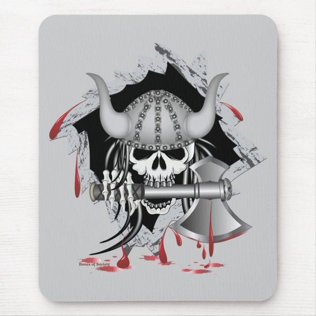 Viking Skull Mouse Pad (Front)