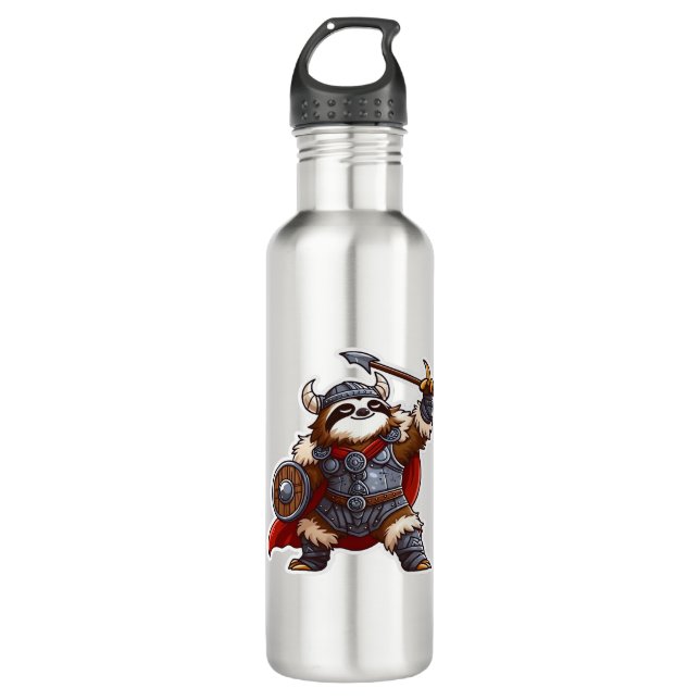 viking sloth Oversized T-Shirt 710 Ml Water Bottle (Front)