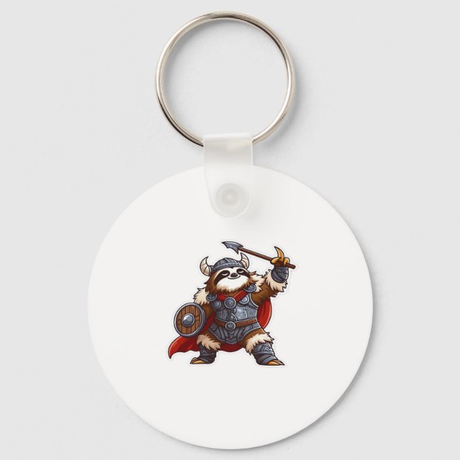 viking sloth Oversized T-Shirt Keychain (Front)