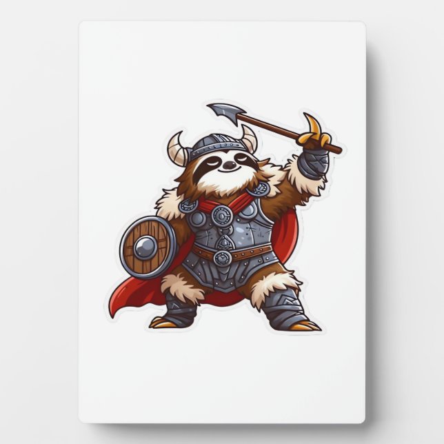 viking sloth Oversized T-Shirt Plaque (Front)