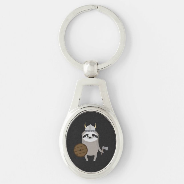 Viking Sloth with helmet Keychain (Front)