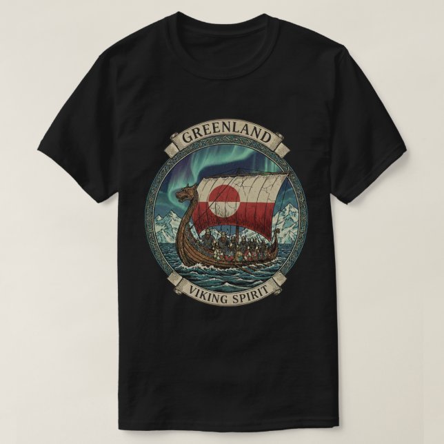 Viking Spirit Greenland T-Shirt (Design Front)