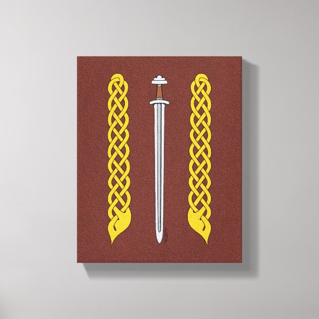 Viking Sword and Plaitwork Canvas Print (Front)