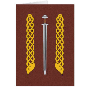Viking Sword and Plaitwork Greeting Card
