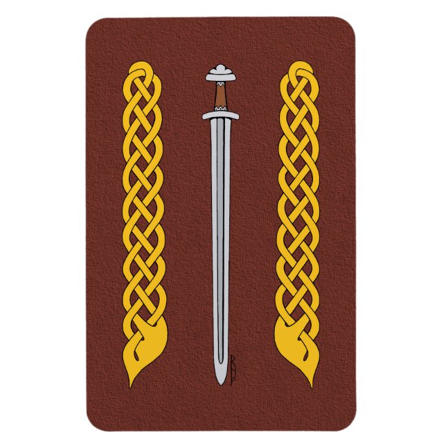 Viking Sword and Plaitwork Magnet (Vertical)