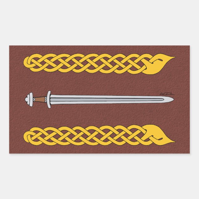 Viking Sword and Plaitwork Sticker (Front)