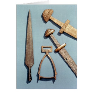 Viking swords, stirrup and spearhead