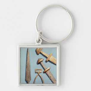 Viking swords, stirrup and spearhead keychain