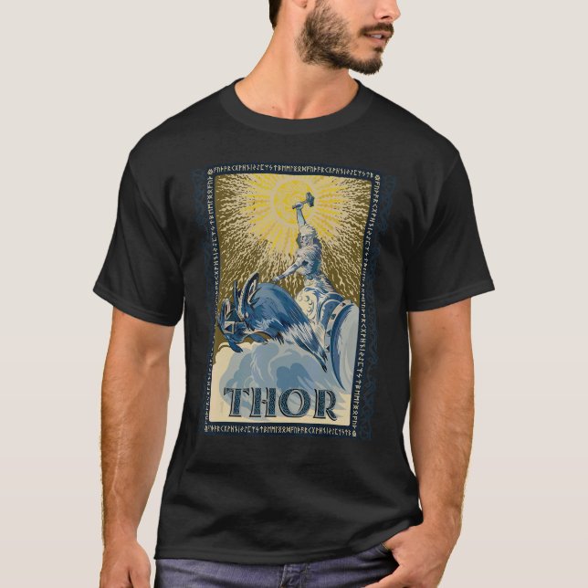 Viking Thor Mjolnir Norse Mythology Pagan God T-Shirt (Front)