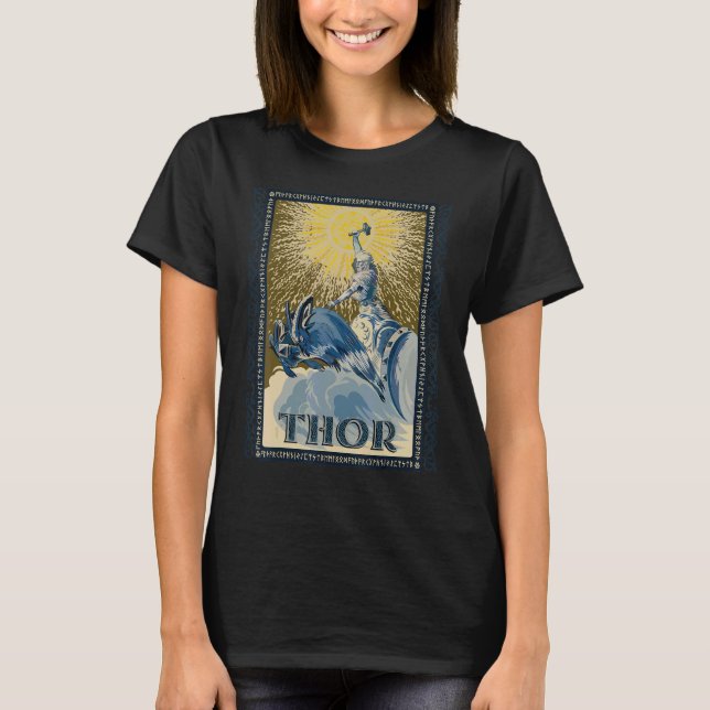 Viking Thor Mjolnir Norse Mythology Pagan God T-Shirt (Front)