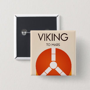 Viking to Mars Space Art 2 Inch Square Button