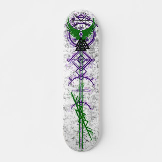 Viking trash poke design skateboard