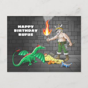 Viking Treasure Hunt Happy Birthday Postcard
