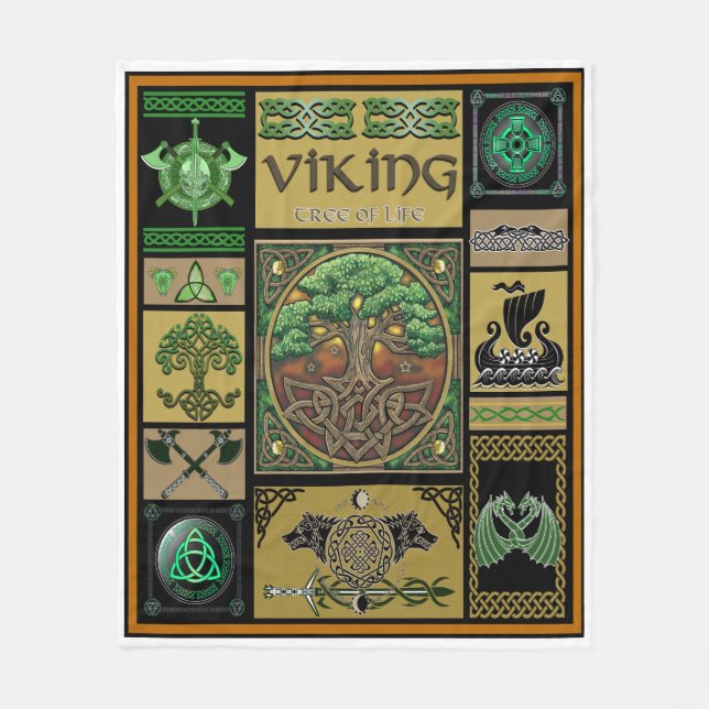 Viking Tree Of Life Fleece Blanket (Front)