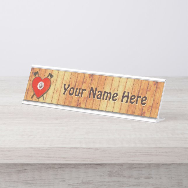Viking Valentine Desk Name Plate (Front)