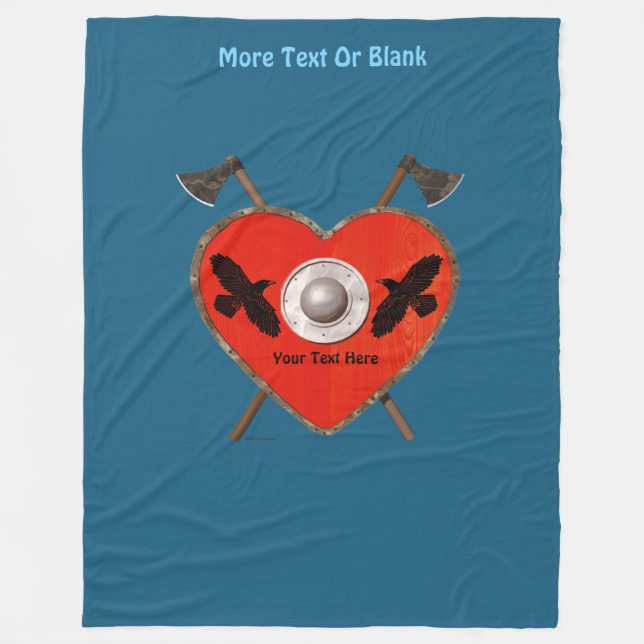 Viking Valentine - Raven Fleece Blanket (Front)