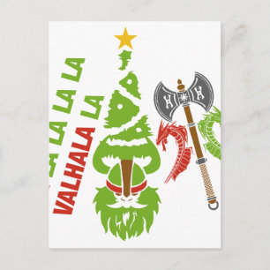 Viking Valhalla Christmas Holiday Postcard