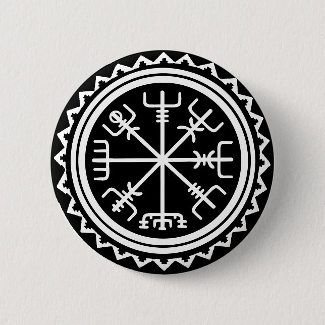 Viking Vegvisir Compass 2 Inch Round Button (Front)