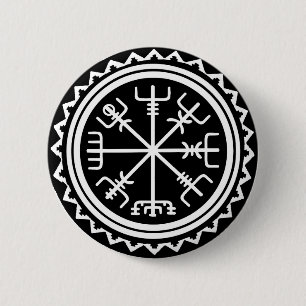 Viking Vegvisir Compass 2 Inch Round Button