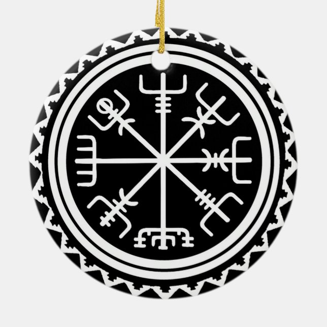 Viking Vegvisir Compass Ceramic Ornament (Back)
