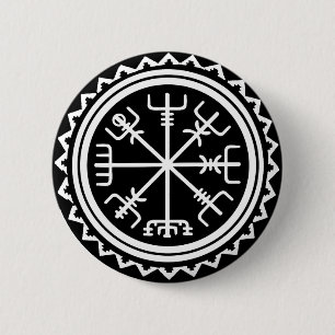 Viking Vegvisir Nautical Compass 2 Inch Round Button