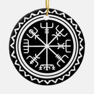 Viking Vegvisir Nautical Compass Ceramic Ornament