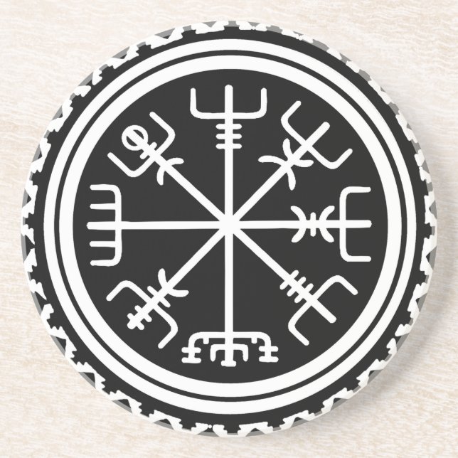 Viking Vegvisir Nautical Compass Coaster (Front)