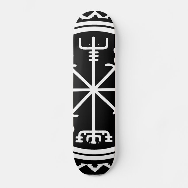 Viking Vegvisir Nautical Compass Skateboard (Front)