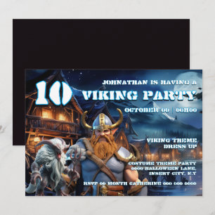 Viking Warrior Birthday boys fantasy theme Invitation
